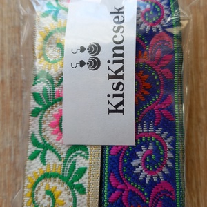 Virág mintás textil szalag csomag 2 x 110 cm - kellékek & szerszámok - rövidáru - szalag, pánt - textilszalag - Meska.hu