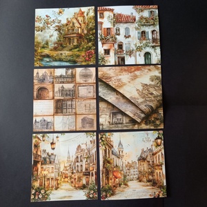 Scrapbook díszítő alapanyag 6 db 15x15 cm - Meska.hu