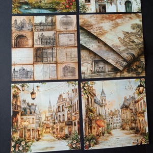 Scrapbook díszítő alapanyag 6 db 15x15 cm - kellékek & szerszámok - dekorációs kellékek - egyéb kellékek - Meska.hu