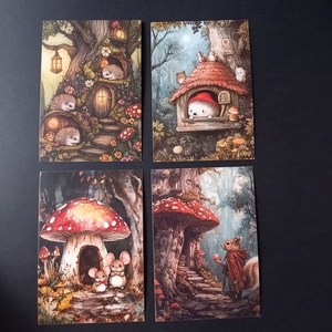 Sünis, egérkés mintájú képek dekoráláshoz 4 db 10x14,5 cm, Kellékek & szerszámok, Dekorációs kellékek, Egyéb kellékek, Mindenmás, MESKA