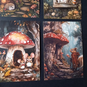 Sünis, egérkés mintájú képek dekoráláshoz 4 db 10x14,5 cm - kellékek & szerszámok - dekorációs kellékek - egyéb kellékek - Meska.hu