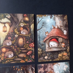 Sünis, egérkés mintájú képek dekoráláshoz 4 db 10x14,5 cm - kellékek & szerszámok - dekorációs kellékek - egyéb kellékek - Meska.hu