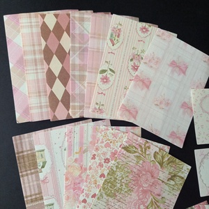 Rózsaszínes scrapbook díszítő alapanyag csomag 30 db - kellékek & szerszámok - dekorációs kellékek - egyéb kellékek - Meska.hu
