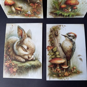 Erdei állatos képek dekoráláshoz 4 db 10x14,5 cm - kellékek & szerszámok - dekorációs kellékek - egyéb kellékek - Meska.hu