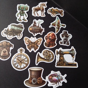 Steam punk mintájú matrica csomag dekoráláshoz  - Meska.hu