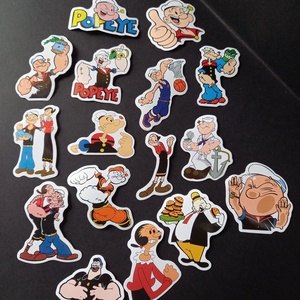 Popeye mintájú matrica csomag dekoráláshoz  - Meska.hu
