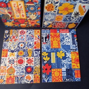 Csempe mintájú képek dekoráláshoz 4 db 10x14,5 cm - kellékek & szerszámok - dekorációs kellékek - egyéb kellékek - Meska.hu