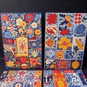 Csempe mintájú képek dekoráláshoz 4 db 10x14,5 cm - kellékek & szerszámok - dekorációs kellékek - egyéb kellékek - Meska.hu