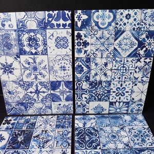 Csempe mintájú képek dekoráláshoz 4 db 10x14,5 cm - kellékek & szerszámok - dekorációs kellékek - egyéb kellékek - Meska.hu