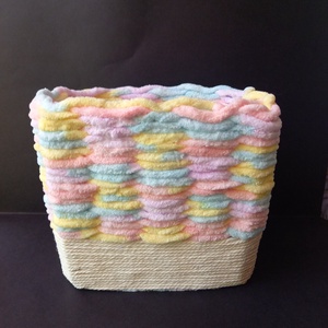 Cukorka színű tároló kosár 19x16x13 cm - Meska.hu