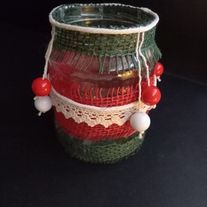 Egyedileg díszített üveg lámpás fényfüzérrel  - otthon & életmód - lámpa - asztali lámpa - Meska.hu