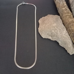 Lapos szemes nemesacél 45 cm hosszú kígyó nyaklánc  - ékszer - nyaklánc - medál nélküli nyaklánc - Meska.hu