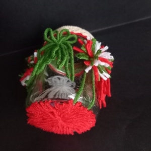 Egyedileg díszített üveg lámpás fényfüzérrel  - otthon & életmód - lámpa - asztali lámpa - Meska.hu