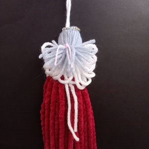 Angyal, angyalka bordó, fehér színű 18 cm - karácsony - karácsonyi lakásdekoráció - karácsonyfadíszek - Meska.hu