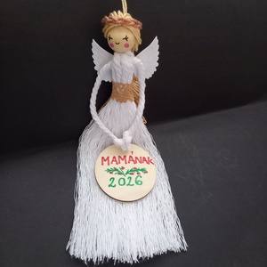 Karácsonyi makramé angyal, angyalka 19 cm - Meska.hu
