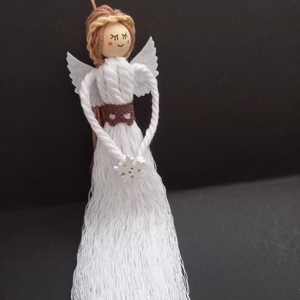 Makramé angyal, angyalka 19 cm - Meska.hu