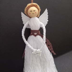Makramé angyal, angyalka 19 cm - Meska.hu