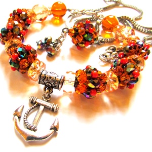 Narancsvidék - szett AKCIÓ! - ékszer - karkötő - széles karkötő - Meska.hu