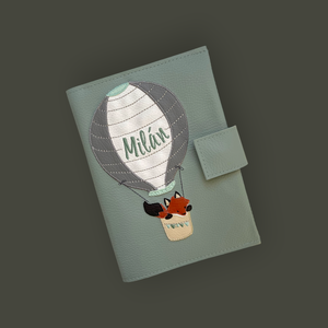 Zsálya alapon ballonos róka baba irattartó tok, Táska & Tok, Pénztárca & Más tok, Kártyatartó & Irattartó, Hímzés, Varrás, MESKA