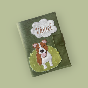 Keki alapon kutyás baba irattartó tok, Táska & Tok, Pénztárca & Más tok, Kártyatartó & Irattartó, Hímzés, Varrás, MESKA