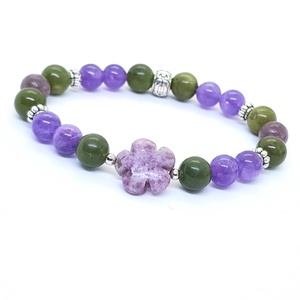 Levendulás kert - ametiszt, jáde, lepidolit ásványkarkötő -  - Meska.hu