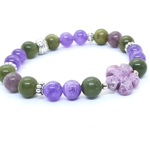 Levendulás kert - ametiszt, jáde, lepidolit ásványkarkötő -  - Meska.hu