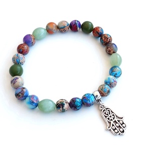 Fatime keze - császárkő, jáde ásványkarkötő - ékszer - karkötő - gyöngyös karkötő - Meska.hu