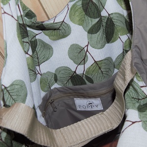 Poppy nagy bevásárlótáska / drapp leveles - táska & tok - bevásárlás & shopper táska - shopper, textiltáska, szatyor - Meska.hu