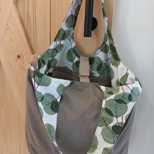 Poppy összecsukható bevásárlótáska / drapp leveles - Meska.hu