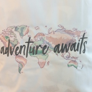 Térképes hímzett vászontáska , Táska & Tok, Bevásárlás & Shopper táska, Kenyeres zsák, Hímzés, Varrás, MESKA