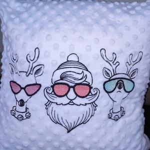 Vicces télapós hímzett díszpárna - Meska.hu