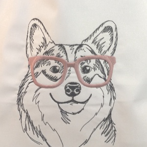Hímzett vászontáska / szemüveges corgi kutya - táska & tok - bevásárlás & shopper táska - kenyeres zsák - Meska.hu Hímzett vászontáska / szemüveges corgi kutya - táska & tok - bevásárlás & shopper táska - kenyeres zsák - Meska.hu