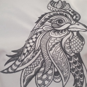 Hímzett kötény-kakas /fehér - otthon & életmód - konyhafelszerelés, tálalás - konyhai textil - kötény - Meska.hu