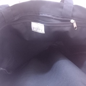 Hímzett vászontáska / fekete szivárványos esőfelhő - táska & tok - bevásárlás & shopper táska - shopper, textiltáska, szatyor - Meska.hu