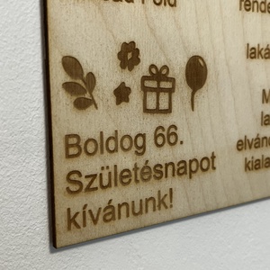 Egyedi Gravírozott Fa Emléktábla  Személyre Szabható Évszámmal - otthon & életmód - dekoráció - kép & falikép - táblakép - Meska.hu