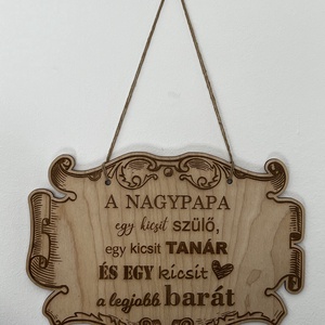 Gravírozott fa tábla  Nagypapa idézettel - otthon & életmód - dekoráció - kép & falikép - táblakép - Meska.hu