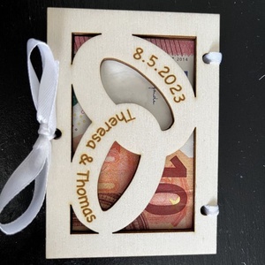 Nászajándék, pénztartó, gyűrűs, Esküvő, Dekoráció, Asztaldísz, Gravírozás, pirográfia, MESKA