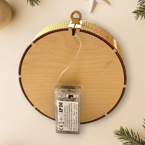 Karácsonyi Betlehem dekor doboz kör alakú LED világítással  meghitt, ünnepi asztaldísz - karácsony - karácsonyi lakásdekoráció - karácsonyfadíszek - Meska.hu