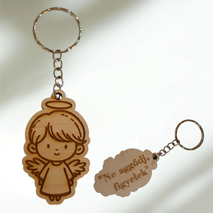 Őrangyal Kulcstartó � Gravírozott Fa Talizmán Pozitív Üzenettel - Meska.hu