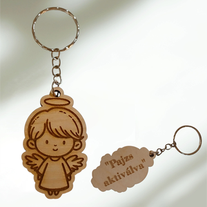 Őrangyal Kulcstartó � Gravírozott Fa Talizmán Pozitív Üzenettel - táska & tok - kulcstartó & táskadísz - kulcstartó - Meska.hu