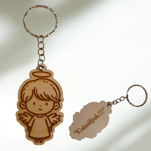 Őrangyal Kulcstartó � Gravírozott Fa Talizmán Pozitív Üzenettel - táska & tok - kulcstartó & táskadísz - kulcstartó - Meska.hu