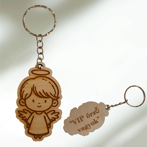 Őrangyal Kulcstartó � Gravírozott Fa Talizmán Pozitív Üzenettel - táska & tok - kulcstartó & táskadísz - kulcstartó - Meska.hu