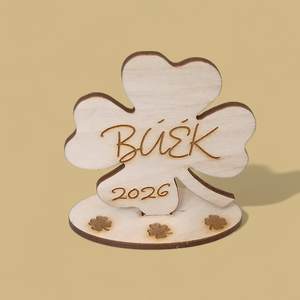 Szerencsehozó Lóhere Dekoráció � Egyedi Felirattal (BUÉK 2026) - otthon & életmód - dekoráció - dísztárgy - Meska.hu