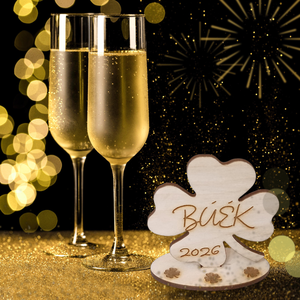 Szerencsehozó Lóhere Dekoráció � Egyedi Felirattal (BUÉK 2026) - Meska.hu