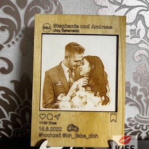 Egyedi Gravírozott Fényképes Fa Keret � Feliratos, Tartóval (Saját Fotóval) - Meska.hu