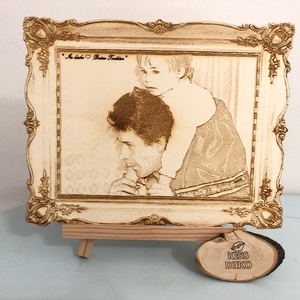 Gravírozott Fénykép Antik Stílusú Fa Keretben - Asztali Emlék - Meska.hu