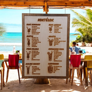 Egyedi gravírozott koktéltábla � 8 saját recepttel és névvel, Otthon & Életmód, Dekoráció, Fali és függő dekoráció, Falra akasztható dekor, , MESKA