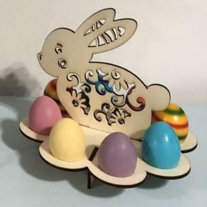 Húsvéti fa tojástartó nyuszis mintával � natúr ünnepi asztaldekoráció, Otthon & Életmód, Dekoráció, Húsvéti asztaldíszek, , MESKA