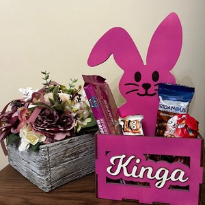 Egyedi neves húsvéti fa csokikosár � személyre szabott édességgyűjtő, Otthon & Életmód, Dekoráció, Húsvéti asztaldíszek, , MESKA