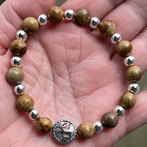 Ásvány karkötő, Jáspis/hematit - Meska.hu